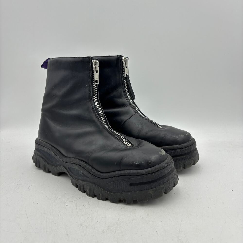 Eytys Raven Zip Leather Platform Boots Men's 10 Black Streetwear Avant Garde